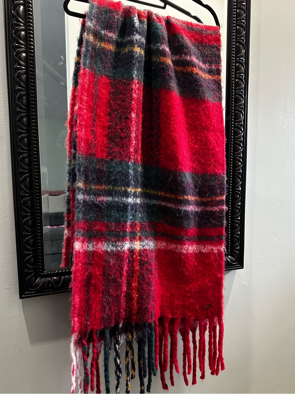 Hollister Oversized Red Plaid Scarf